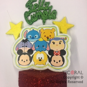 ADORNO CUBITO ECO FELIZ CUMPLE TSUM TSUM TELGO x 1